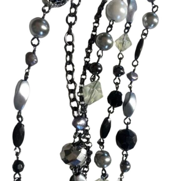 Lia Sophia KATIE Necklace Layered Multi-Strand Beaded On Chain Retired - Picture 9 of 10